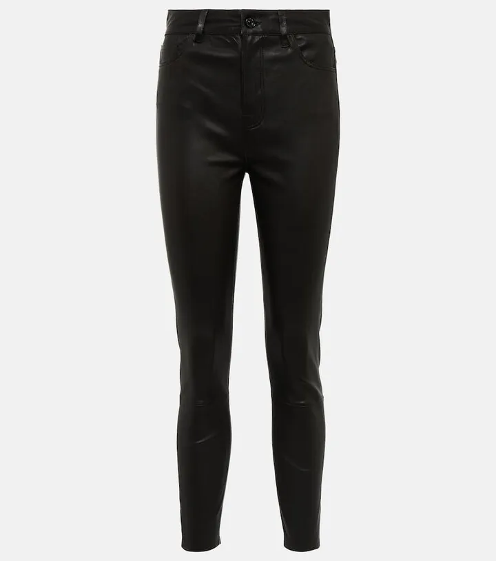 Aubrey high-rise slim leather pants