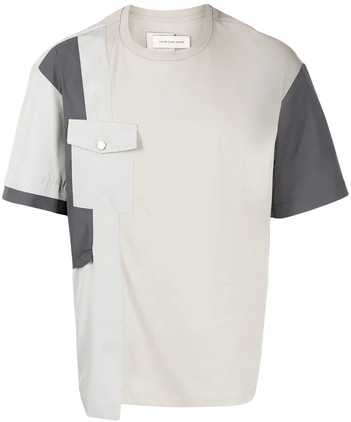 panelled flap-pocket T-shirt