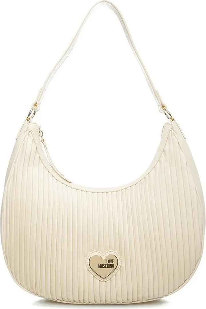 Love Moschino Logo Plaque Ribbed Shoulder Bag