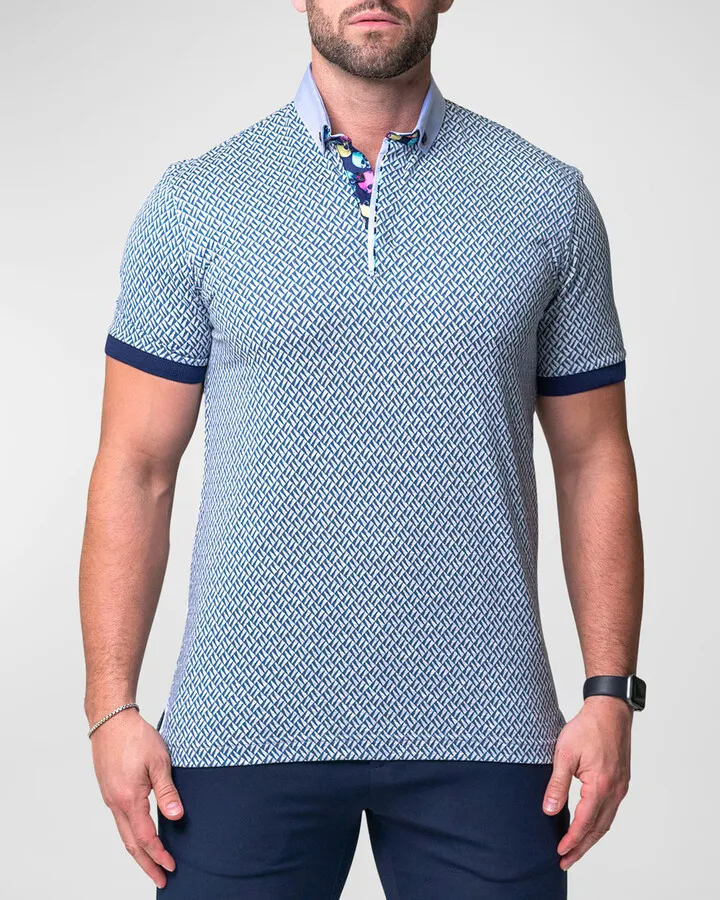 Men's Mozart Geometric Polo Shirt