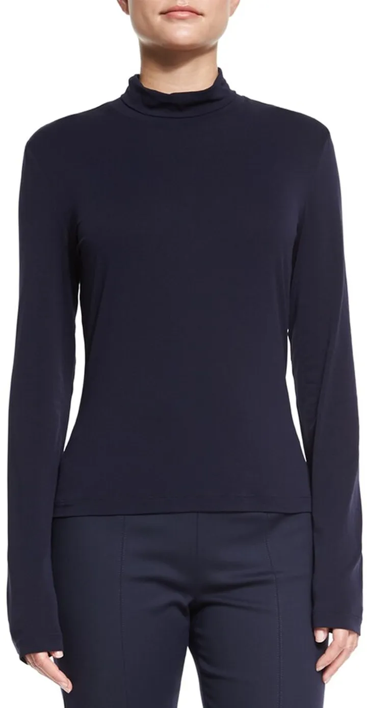 Fine Jersey Long-Sleeve Turtleneck