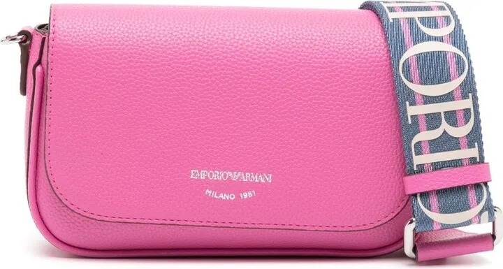 Logo-Strap Leather Crossbody Bag
