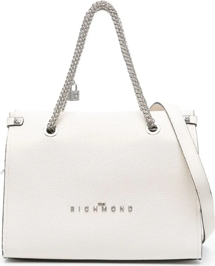 Logo-Embellished Leather Tote Bag