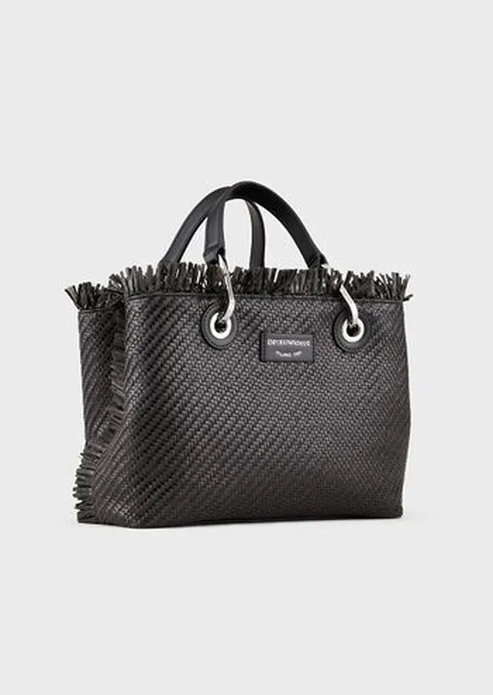 Small MyEA Bag woven straw shopper bag