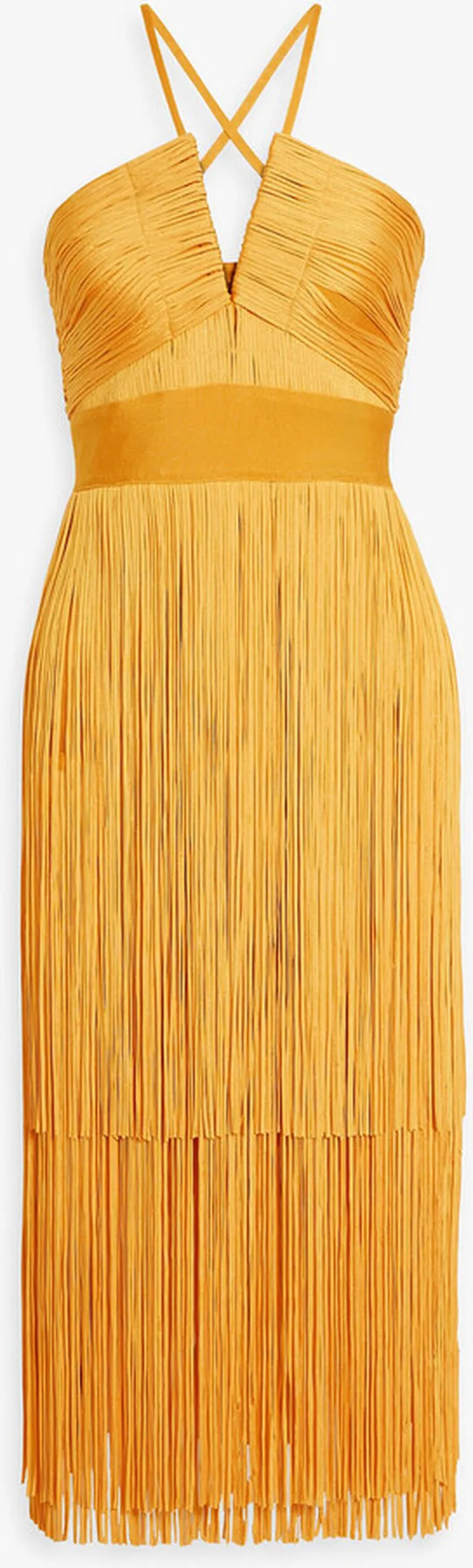 Fringed bandage mini dress