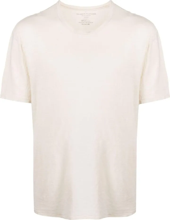 round-neck linen T-shirt