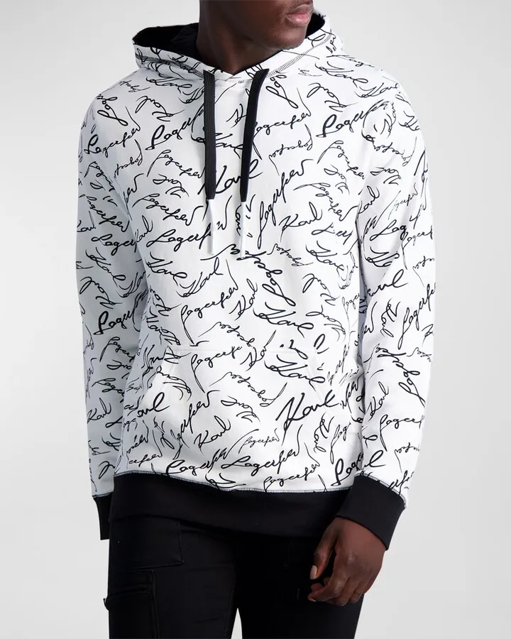 Men's Allover Signature-Print Hoodie