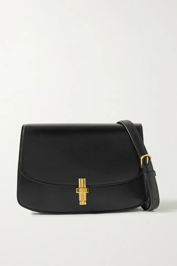 The Row - Sofia Leather Shoulder Bag - Black