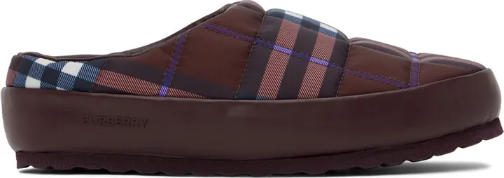 Burberry Purple Northaven Vintage Check Slippers