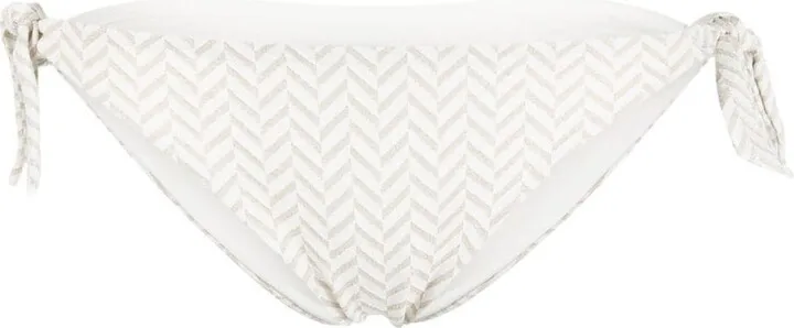 Herringbone-Pattern Bikini Bottoms