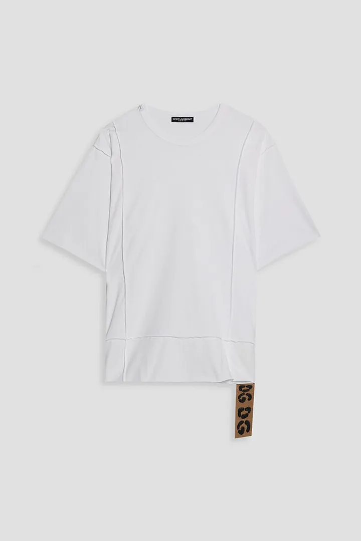 Appliquéd cotton-jersey T-shirt
