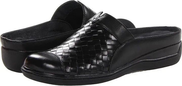 SoftWalk San Marcos (Black Burnished Veg Leather) Women's Clog Shoes