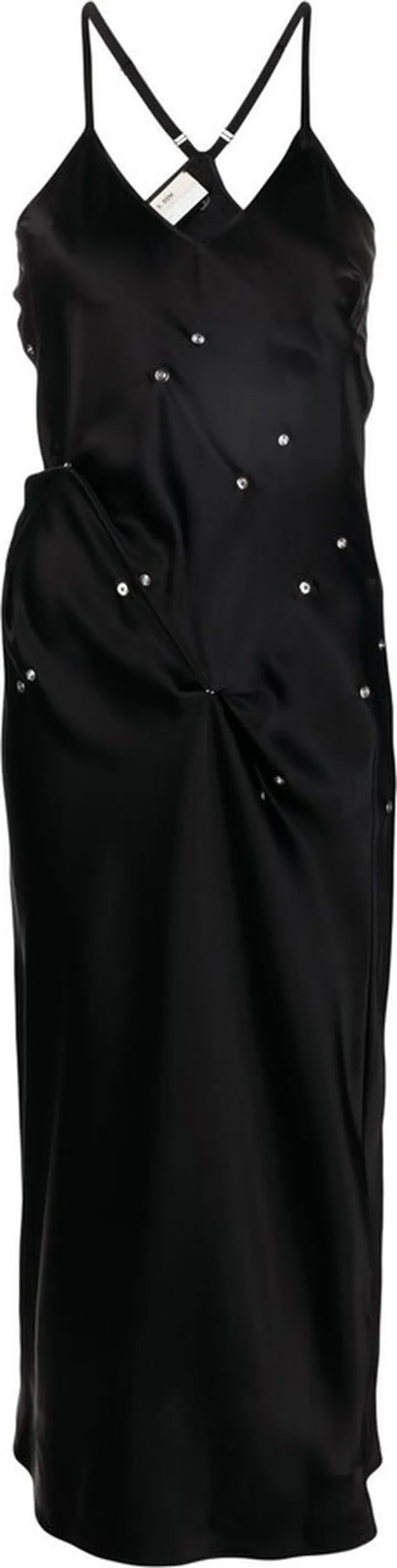 Embellished Gathered-Detail Slip Dress