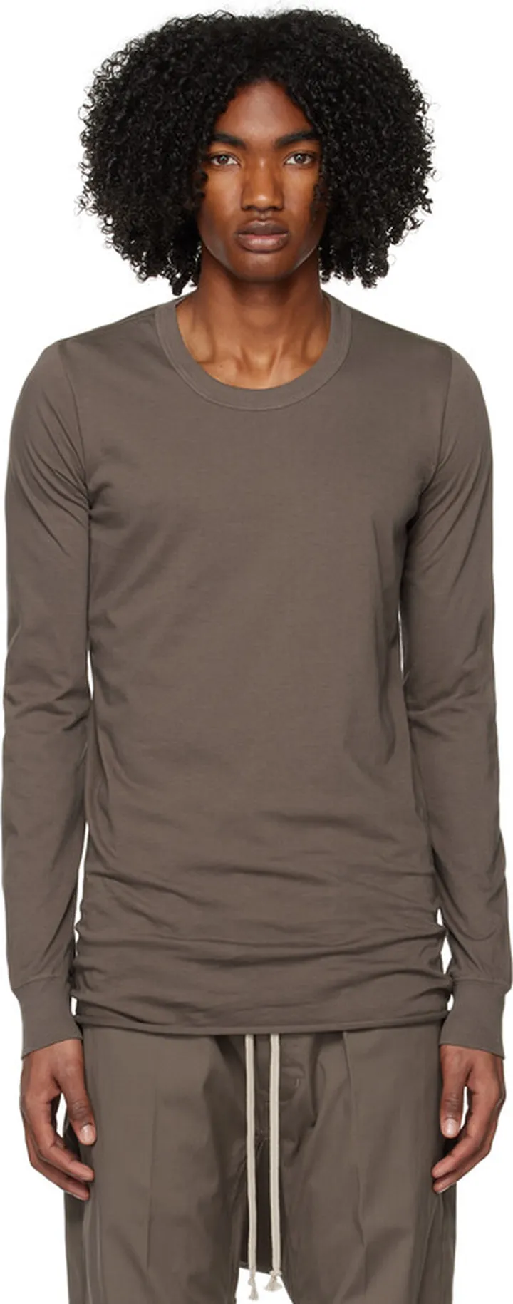 Rick Owens Gray Basic Long Sleeve T-Shirt