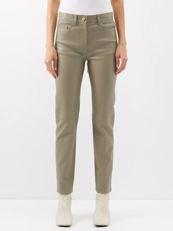 Teddy Cropped Leather Trousers