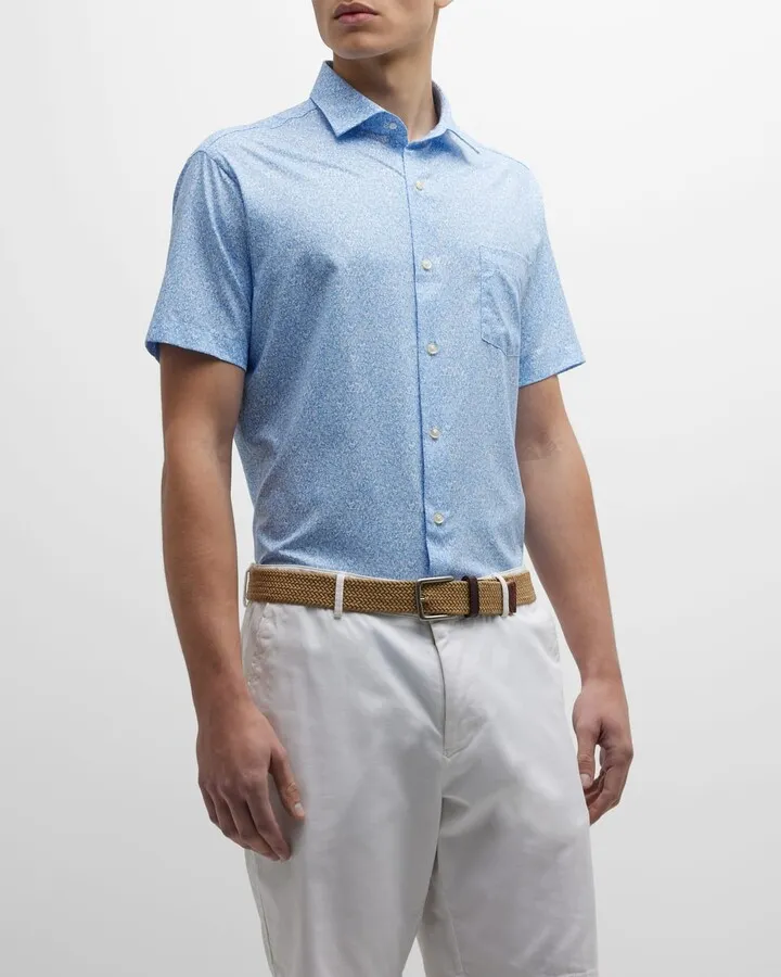 Men's Tillis Performance Poplin Short-Sleeve Sport Shirt