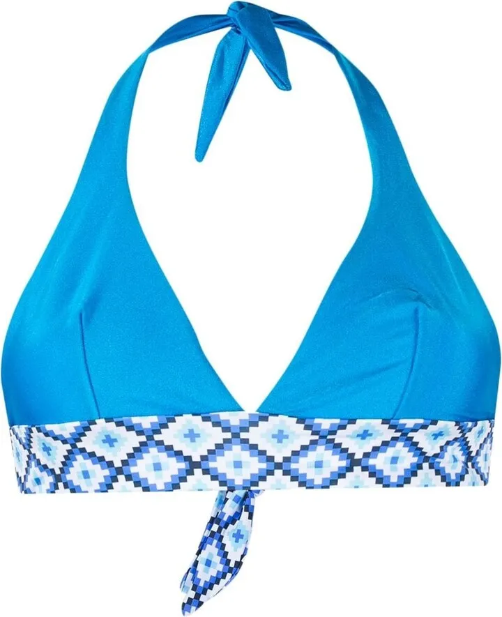 Geometric-Print Bikini Top