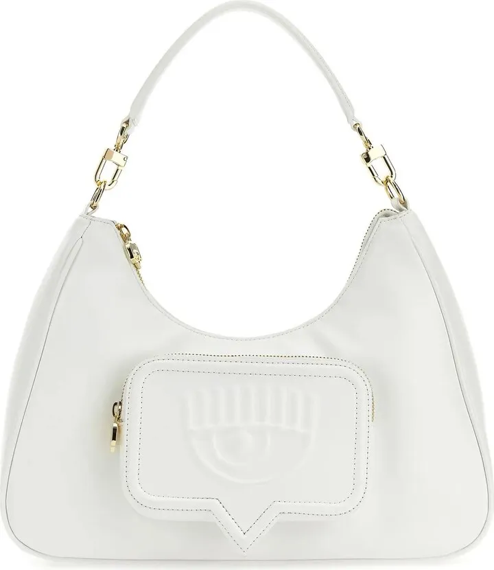 Shoulder bag realized in synthetic leather enriched by Eyelike pocket at the front.