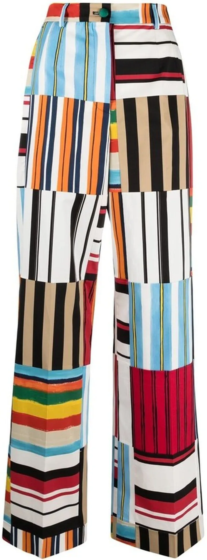 Stripe-Detail High-Waisted Trousers