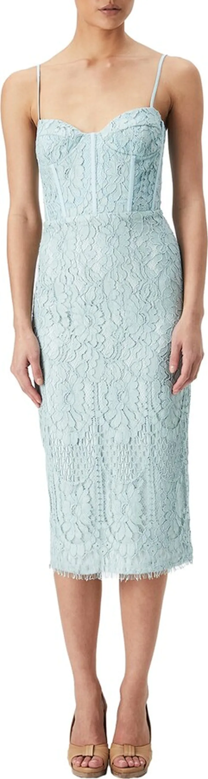 Florence Lace Cotton Blend Corset Midi Dress