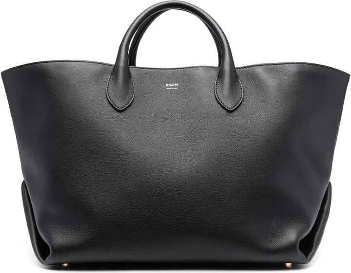 Black Amelia Leather Tote Bag