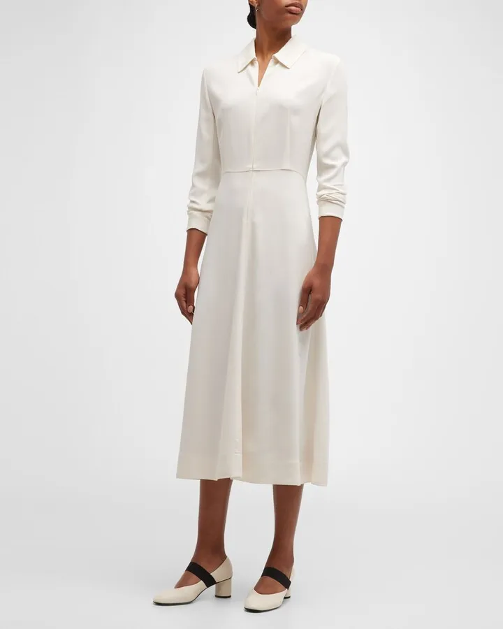 Long-Sleeve Midi Shirtdress