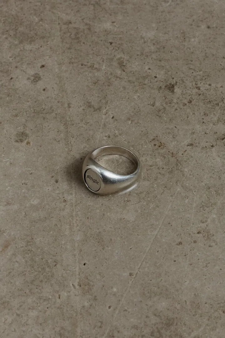 Relationship Status Ring - Aged Silver