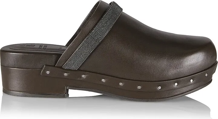 Monili Leather Clogs