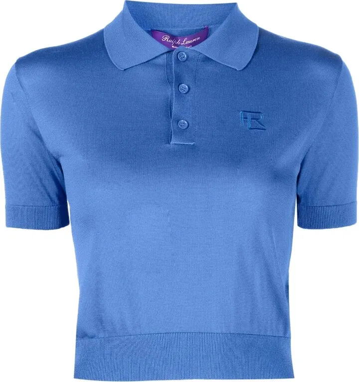 Cropped Silk Polo Shirt