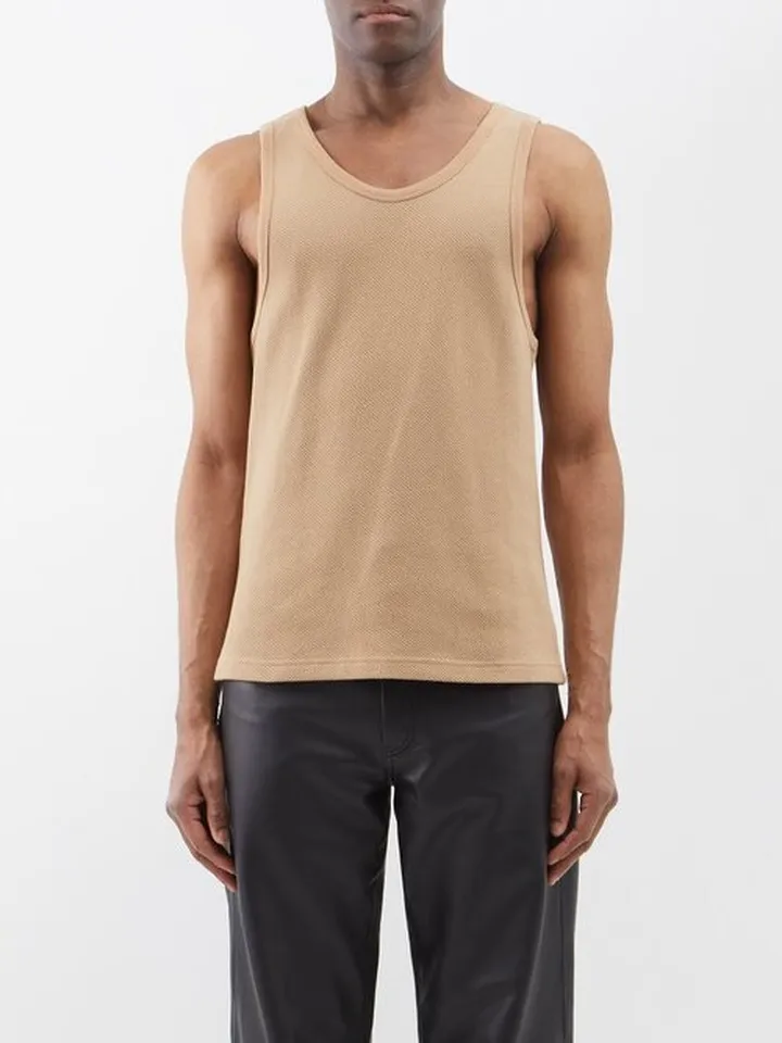 Organic-cotton Mesh Tank Top