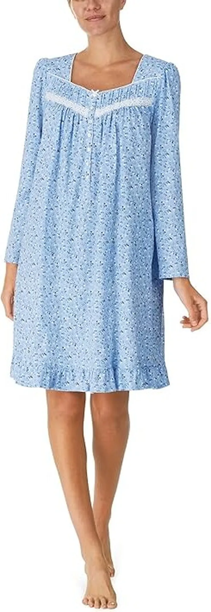 Eileen West Long Sleeve Short Gown (Crystal Blooms) Women's Pajama