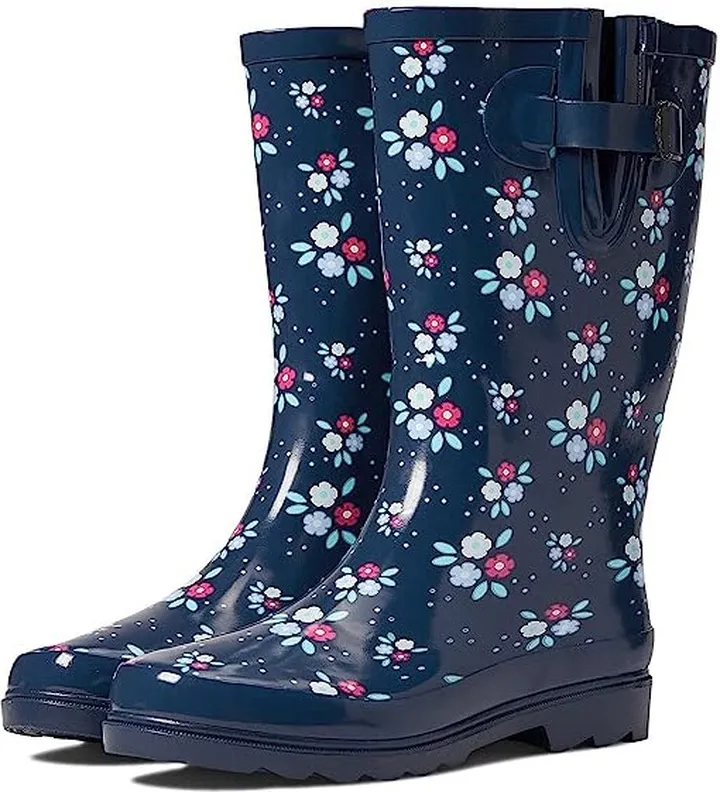 Western Chief Printed Tall Rain Boot (Petite Petals) Women's Rain Boots