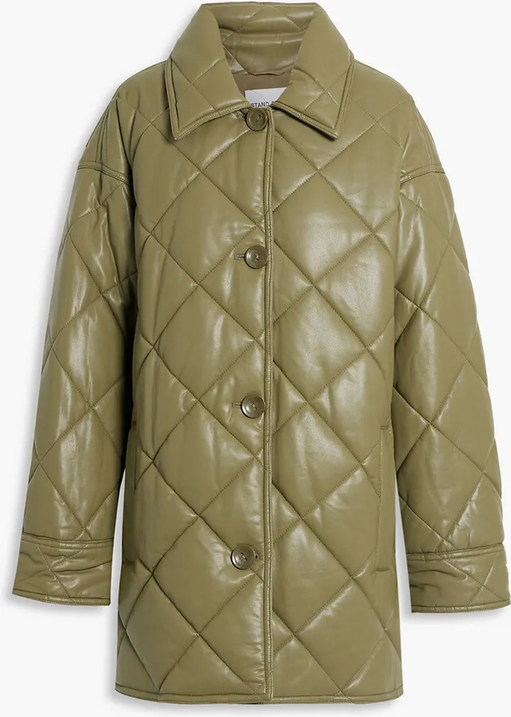 Nanna quilted faux leather coat