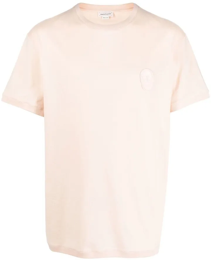 Skull patch round-neck T-shirt
