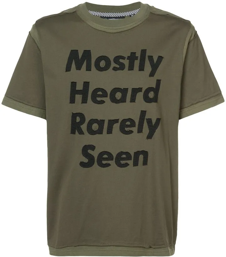 deconstructed logo print T-shirt