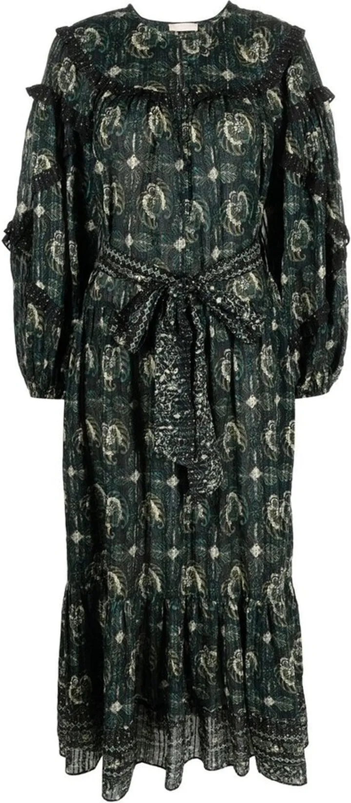 Graphic-Print Front-Tie Dress