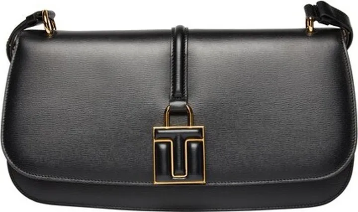 Leather 001 lock flap bag