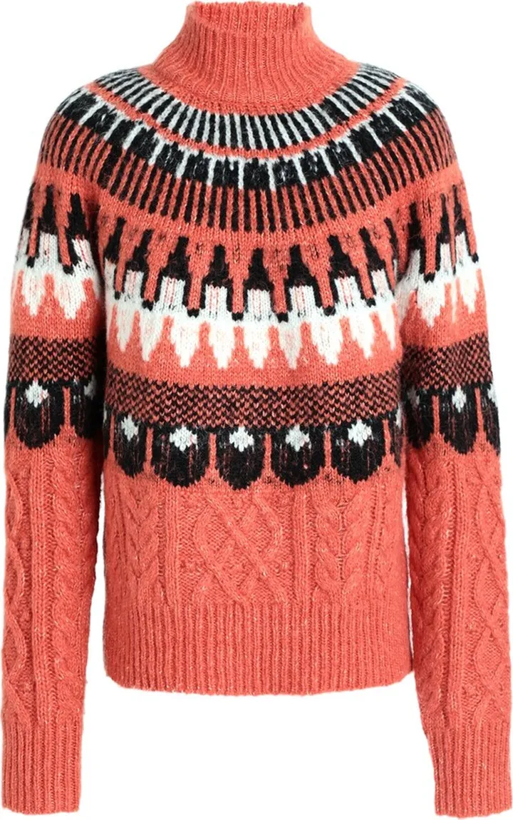Vmaggie Ls High Neck Blouse Ga Turtleneck Orange