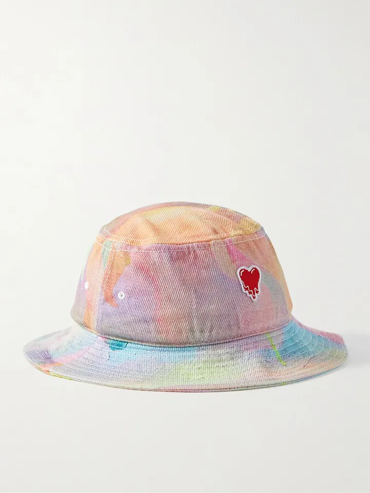 + So Youn Lee Stardust Logo-Appliquéd Tie-Dyed Denim Bucket Hat