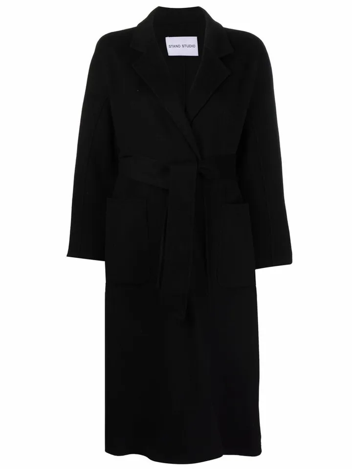 Tie-Fastening Oversized Coat