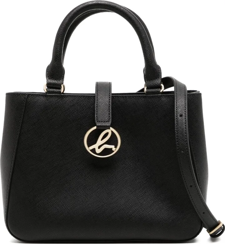Logo-Plaque Leather Tote Bag