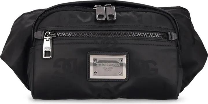 Logo plaque nylon belt bag