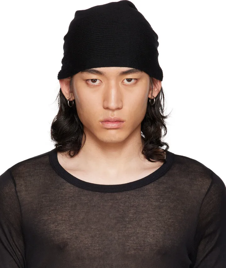 Julius Black Cutout Beanie