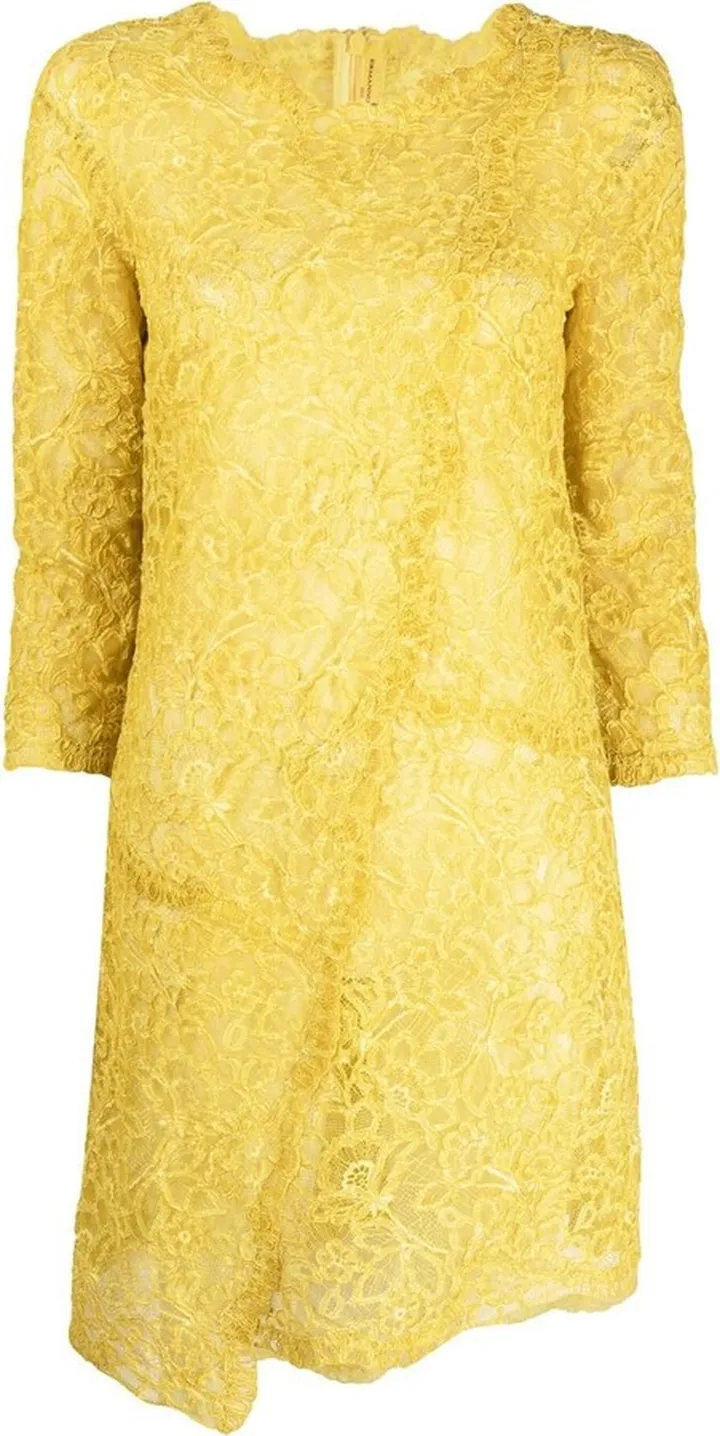 Asymmetric Floral Lace Dress