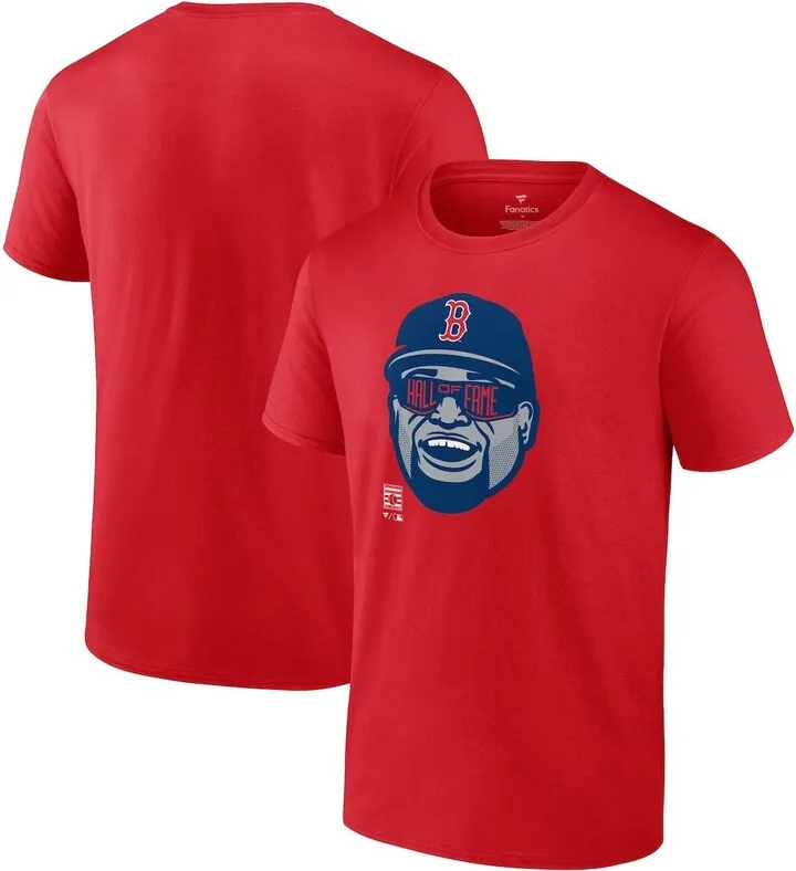 Men's Fanatics Branded David Ortiz Red Boston Red Sox Hall of Fame T-shirt