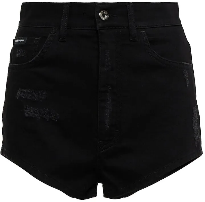 High-rise denim shorts