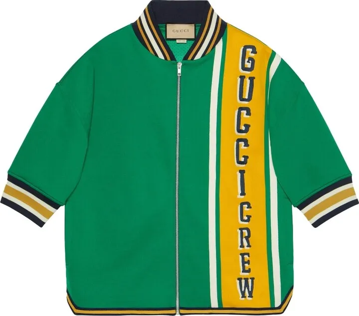 logo-print Crew bomber jacket