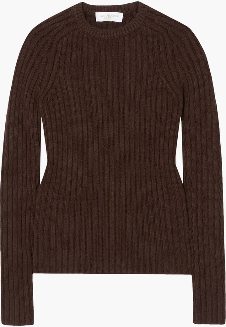 Ribbed cashmere-blend sweater