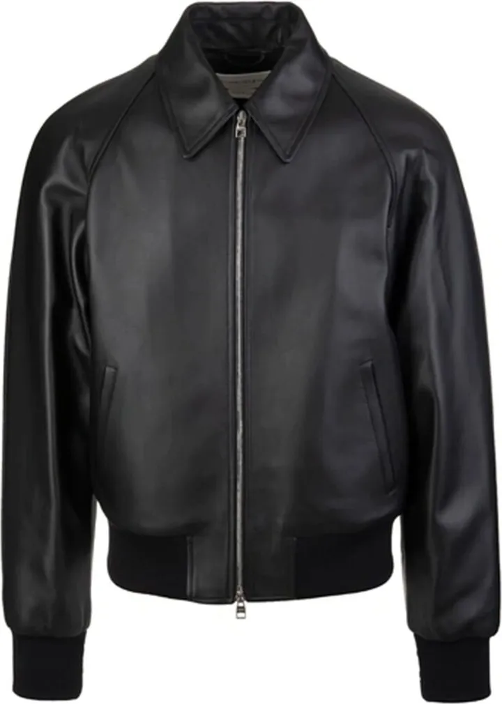 Logo Leather Bomber