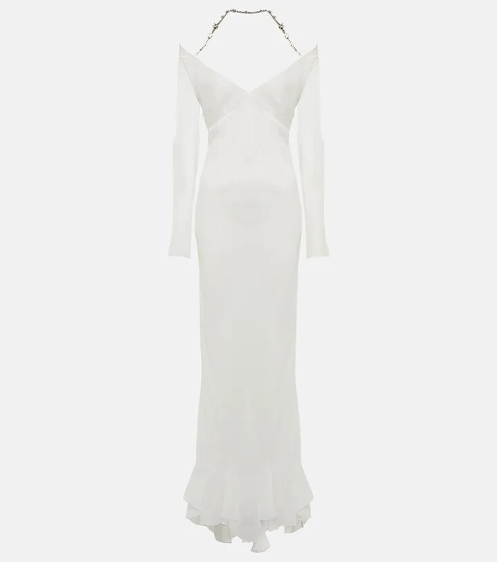 Embellished off-shoulder gown